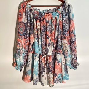 GRACE - Multi colour floral blouse. Size XL